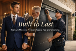 Built to Last Premium Materials in Custom Menswear vs High Quality Garage Door Repairs
